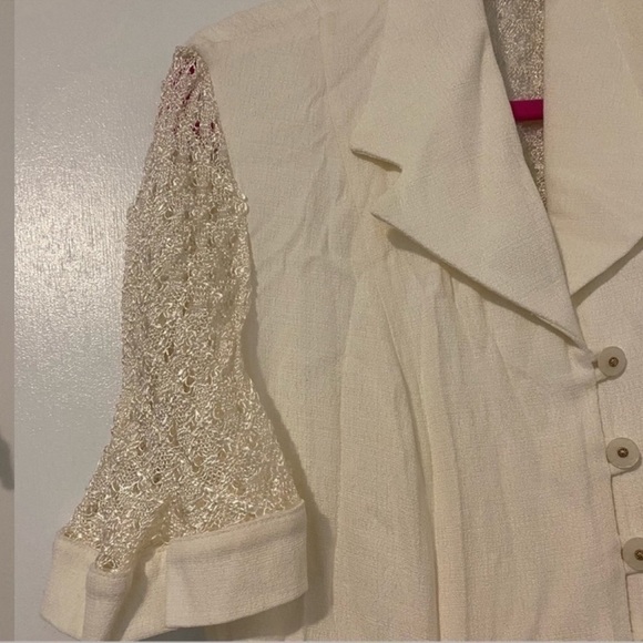 Cache Vintage Lace Detail Topper Dress Button Front Womens 8 - Picture 5 of 7